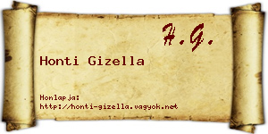Honti Gizella névjegykártya